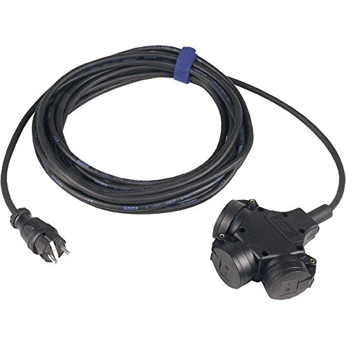 KAYSER GmbH Verlängerungskabel IP44 L.10m schwarz H07RN-F 3x1,5mm2 3-Wegekupplung von Kayser