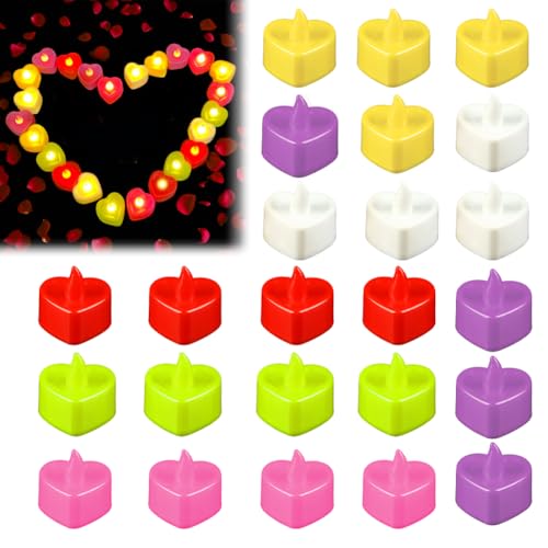 24 Stück Liebe LED Teelichter, Flammenloses Batterie Kerzen, Elektrische Kerzenlampe, Led Kerzen flackernde flamme für Hochzeitsdekoration, Valentinstag, Halloween, Weihnachten, Hauptdekorationen 24 Stück Liebe LED Teelichter, Flammenloses Batterie Kerzen, Elektrische Kerzenlampe, Led Kerzen flackernde flamme für Hochzeitsdekoration, Valentinstag, Halloween, Weihnachten, Hauptdekorationen von Kayuneed