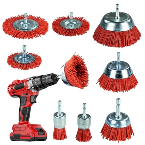 Nylonbürste 8 Stück mit 1/4 Zoll Sechskantschaft, 8 Größen Nylon-Bohrbürsten & Topfbürsten für Bohrmaschine, Schleifaufsatz zum Entfernen von Rost, Korrosion, Farbe, Schleifbürstenset Nylonbürste 8 Stück mit 1/4 Zoll Sechskantschaft, 8 Größen Nylon-Bohrbürsten & Topfbürsten für Bohrmaschine, Schleifaufsatz zum Entfernen von Rost, Korrosion, Farbe, Schleifbürstenset von Kayuneed