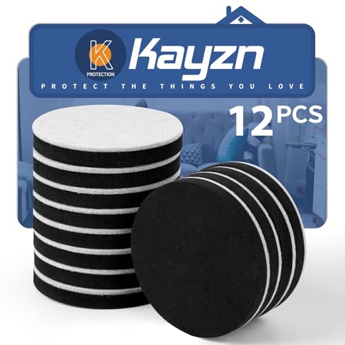 Kayzn 12 Stück Möbelgleiter, 8,9 cm, wiederverwendbare Möbelgleiter für Hartholzböden, Möbelgleiter, Möbelgleiter, für schwere Möbel – bewegen Sie Ihre Möbel mühelos von Kayzn