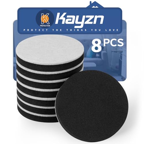 Kayzn 8 Stück Möbelgleiter 8,9 cm runde Gleiter für Hartholzböden, bewegliche Pads für schwere Möbel, Filz-Möbelgleiter für Fliesenböden – Möbel mit Leichtigkeit bewegen Kayzn 8 Stück Möbelgleiter 8,9 cm runde Gleiter für Hartholzböden, bewegliche Pads für schwere Möbel, Filz-Möbelgleiter für Fliesenböden – Möbel mit Leichtigkeit bewegen von Kayzn