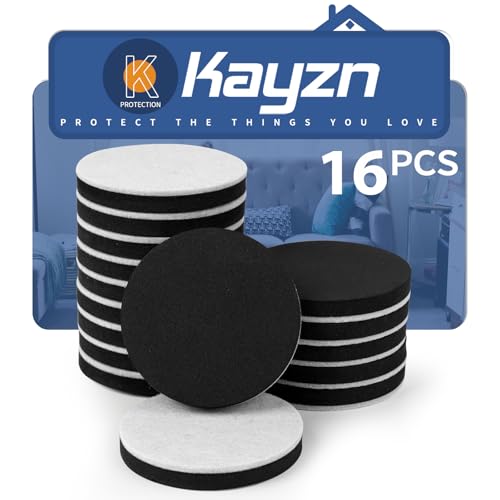 Kayzn Möbelgleiter für Hartholzböden, 8,9 cm Filz-Möbelgleiter, bewegliche Pads mit einzigartigem Design, leicht zu gleiten und Bodenverschleiß zu sparen, 16 Stück von Kayzn