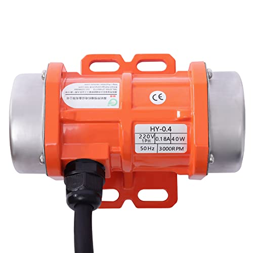 220V 40W Vibrationsmotor 3000 U/min Aluminiumgehäuse Vibrationsmotor mit IP65 Wasserdicht & verstellbarem Exzenterblock Staubgeschützter Industriemotor für Baustelle & Siebmaschinen von Kazafa