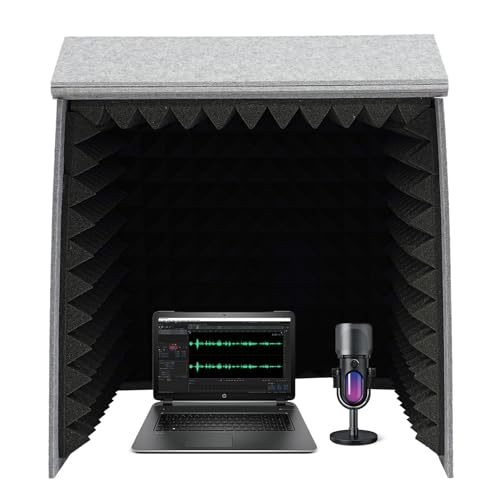 Desktop schalldichte Abdeckung 60x60cm Faltbare Schalldämmung mit doppelter Schalldämmung & schallabsorbierenden Schwämmen Tragbare Vocal Aufnahmekabine für Sprachaufnahmen & Live-Streaming (Schwarz) Desktop schalldichte Abdeckung 60x60cm Faltbare Schalldämmung mit doppelter Schalldämmung & schallabsorbierenden Schwämmen Tragbare Vocal Aufnahmekabine für Sprachaufnahmen & Live-Streaming (Schwarz) von Kazafa