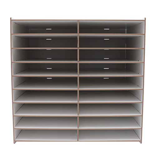 Kazafa Schreibtisch-Organizer 52×33×49cm 9-stufiger Dokumentenordner mit staubdichter Ablage & Gummiringen platzsparender Vertikalregal, Schreibtisch-Ablage für Büro & Home Office (Weiß) von Kazafa