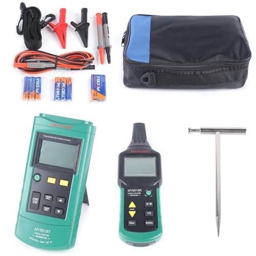 Professionelles Kabelfinder-Set Tiefensuche bis 2m Erdkabel-suchgerät mit Vakuum-Isoliertest, Erdzapfen & Tragetasche, Kabelortungssystem für Isolationsfehler-Detektion von Kazafa