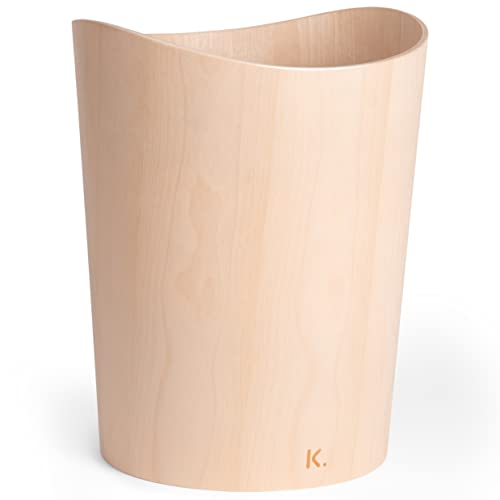 Kazai. Echtholz Papierkorb Börje | Holz Mülleimer für Büro, Kinderzimmer, Schlafzimmer u.m. | 9 Liter | Birke von Kazai.