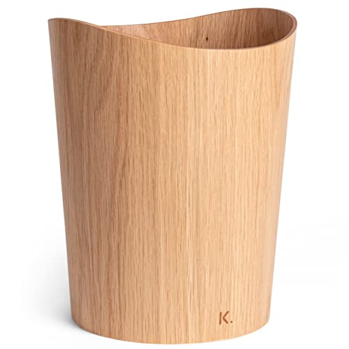Kazai. Echtholz Papierkorb Börje | Holz Mülleimer für Büro, Kinderzimmer, Schlafzimmer u.m. | 9 Liter | Eiche von Kazai.