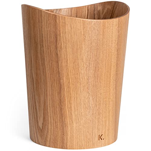 Kazai. Echtholz Papierkorb Börje | Holz Mülleimer für Büro, Kinderzimmer, Schlafzimmer u.m. | 9 Liter | Esche von Kazai.