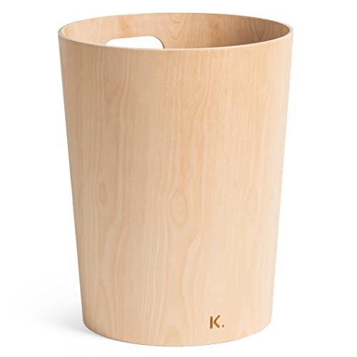 Kazai. Echtholz Papierkorb Börje | Moderner Holz Mülleimer für Büro, Kinderzimmer, Schlafzimmer u.m. | Birke von Kazai.