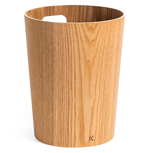 Kazai. Echtholz Papierkorb Börje | Moderner Holz Mülleimer für Büro, Kinderzimmer, Schlafzimmer u.m. | Esche von Kazai.