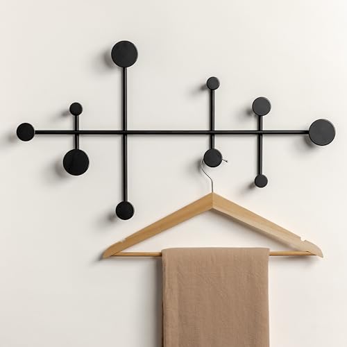 Kazai. Wandgarderobe 'Sval' | Minimalistisches Kleiderhaken-Design aus Berlin | Moderne Garderobenleiste/Garderobenhaken aus Metall für die Wand | Schwarz von Kazai.