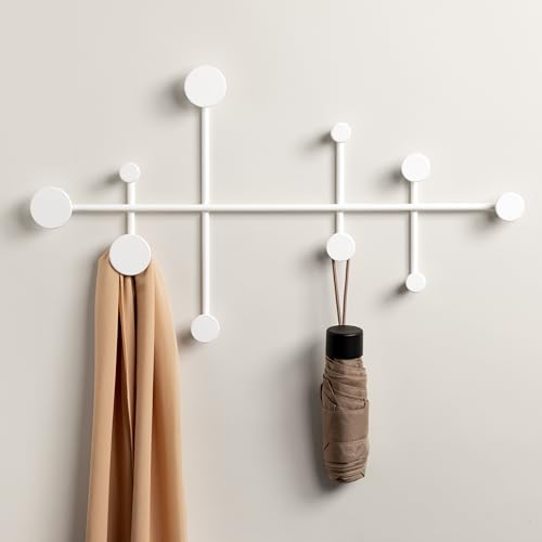 Kazai. Wandgarderobe 'Sval' | Minimalistische Kleiderhaken-Design aus Berlin | Moderne Garderobenleiste/Garderobenhaken aus Metall für die Wand | Weiß von Kazai.