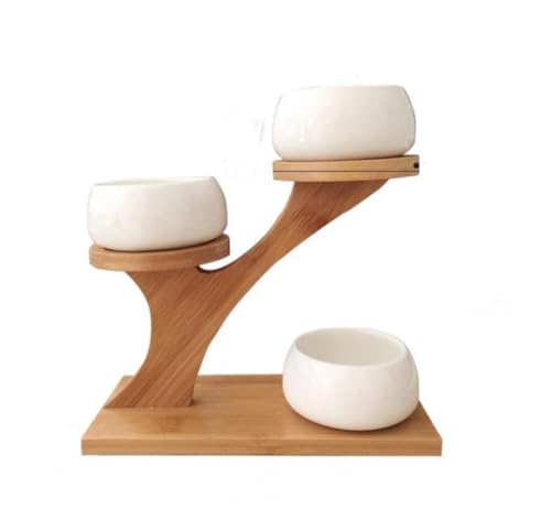 kazeRyu 3-stöckiger Sukkulenten-Pflanztopf Mit Tablett – Kreatives Baumförmiges Holzregal for Schreibtisch Und Heimdekoration von KazeRyu