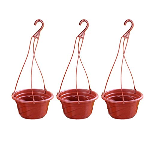 kazeRyu 3-teiliges Set Mit Dicken Hängepflanzgefäßen – Wandmontierte Blumentöpfe for Sukkulenten, Luftpflanzen Und Kunstgrün(Red) von KazeRyu