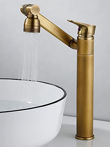 kazeRyu Antiker Badezimmer-Waschtisch-Mischhahn – Rotationsdesign, Heiß Und Kalt For Das Waschbecken Haarewaschen(Antique Tall) von KazeRyu