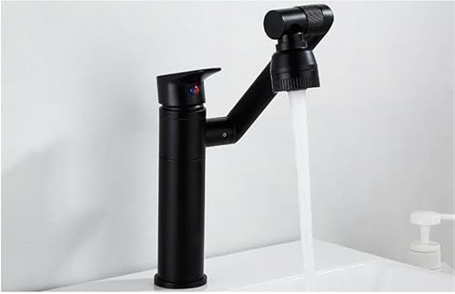kazeRyu Antiker Badezimmer-Waschtisch-Mischhahn – Rotationsdesign, Heiß Und Kalt For Das Waschbecken Haarewaschen(Black) von KazeRyu