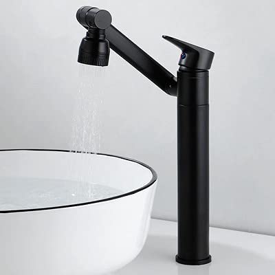 kazeRyu Antiker Badezimmer-Waschtisch-Mischhahn – Rotationsdesign, Heiß Und Kalt For Das Waschbecken Haarewaschen(Black Tall) von KazeRyu