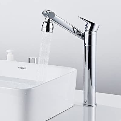 kazeRyu Antiker Badezimmer-Waschtisch-Mischhahn – Rotationsdesign, Heiß Und Kalt For Das Waschbecken Haarewaschen(Chrome Tall) von KazeRyu