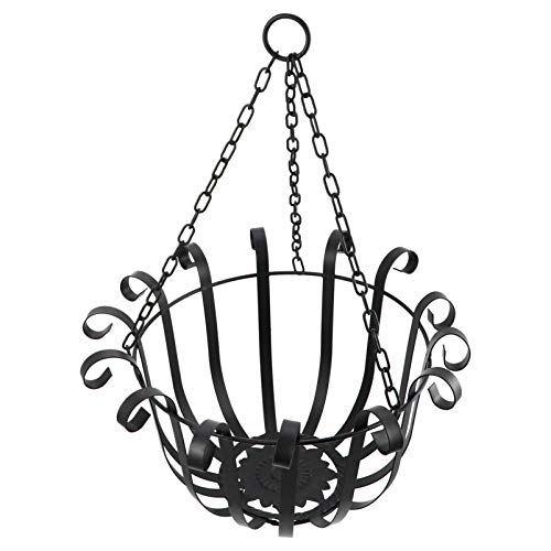 kazeRyu Blumenkorb Aus Metall, Pflanzenhänger – Makramee-Hängekorb for Die Gartendekoration Im Innen- Und Außenbereich(Black) von KazeRyu