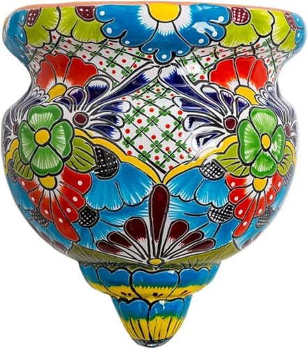 kazeRyu Blumentopf Aus Kunstharz – Handgefertigter Wand-Übertopf Mit Flacher Rückseite – Wandmontierte Dekoration for Zuhause Und Garten von KazeRyu