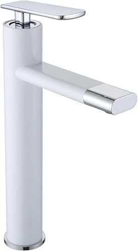 kazeRyu Einhebel-Waschtischarmatur For Badezimmer – Schwarz Gebürstetes Gold, Rotationsbelüftungs-Wassermischerkran(White) von KazeRyu