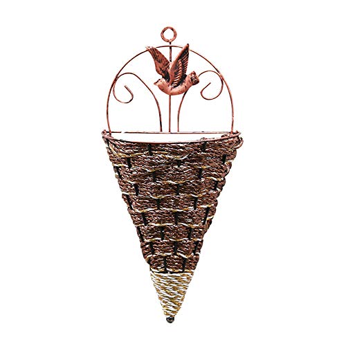 kazeRyu Hängende Blumentöpfe Aus Rattan-Schmiedeeisen – An Der Wand Montierte Pflanzkörbe for Kreative Gartendekoration(Brown) von KazeRyu