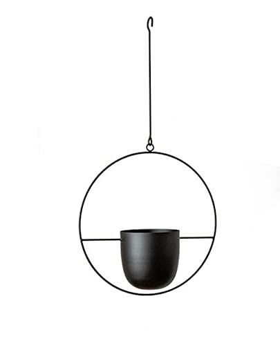 kazeRyu Hängende Blumentöpfe Und Körbe Aus Metall – Hängetöpfe for Den Innen- Und Außenbereich(Black,35 x 34 cm) von KazeRyu