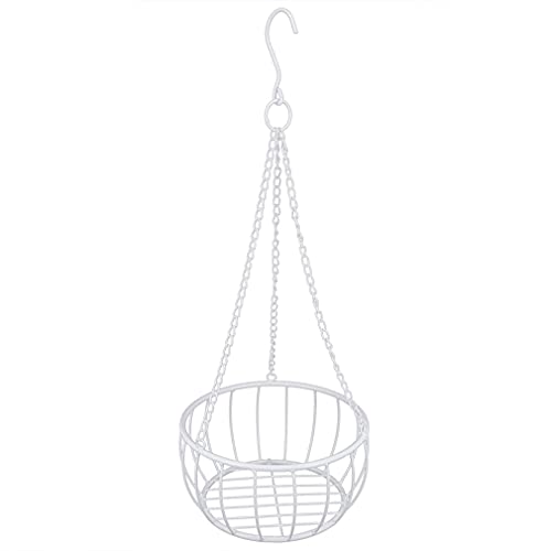 kazeRyu Hängender Pflanzkorb Aus Metall | Blumentopf for Drinnen Und Draußen Als Wanddekoration | Platzsparendes Design(White,M) von KazeRyu