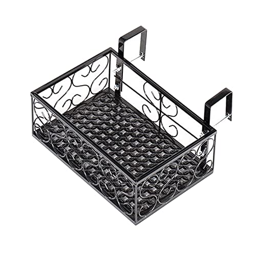 kazeRyu Hängendes Pflanzgefäßregal Aus Eisenmetall – Blumentopfregal for Hof/Garten/Zaun for Innen-/Außendekoration(30x20x12cm) von KazeRyu