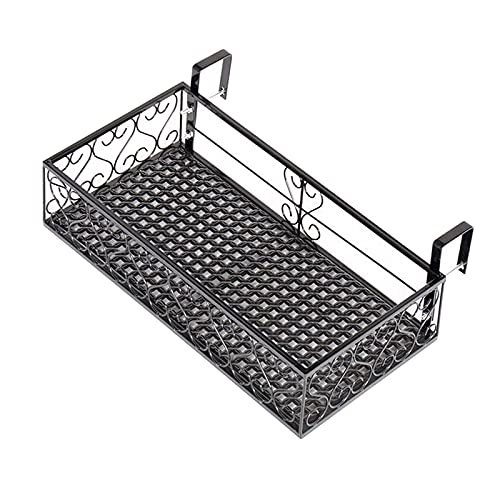 kazeRyu Hängendes Pflanzgefäßregal Aus Eisenmetall – Blumentopfregal for Hof/Garten/Zaun for Innen-/Außendekoration(50x20x12cm) von KazeRyu