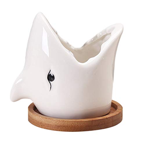 kazeRyu Hai-Keramik-Pflanzgefäß – Tierförmiger Sukkulententopf for Minipflanzen Und Gartendekoration(White) von KazeRyu