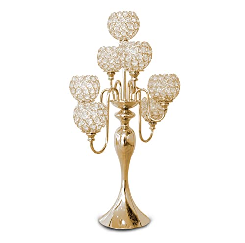 kazeRyu Kerzenhalter Aus Kristall – Europäisches Retro-Silberdesign, Hochwertiges Heim- Und Restaurantdekor for Couchtische(Gold) von KazeRyu