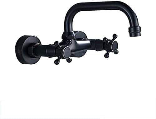 kazeRyu Klassischer Waschbeckenhahn Aus Antikem Messing/schwarzer Bronze – Wasserfall-Auslaufmischer, Wandmontage(Orb P) von KazeRyu