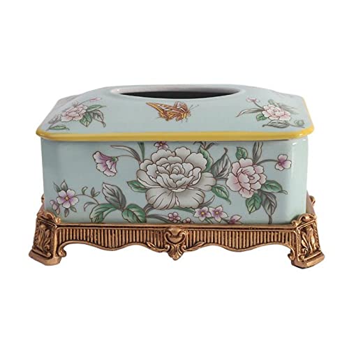 kazeRyu Kreativer Taschentuchbox-Bezug Im Retro-Blumen-Design – Dekorativer Halter for Heim- Und Bürotische(M) von KazeRyu