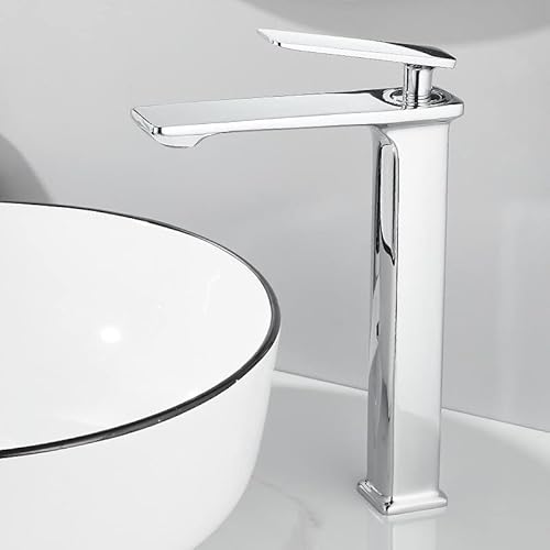 kazeRyu Mattschwarze Rose Waschbeckenarmatur For Badezimmer – Einhebelmischer, Heiß-Kalt-Mischer Hohe Waschbecken(High Chrome) von KazeRyu