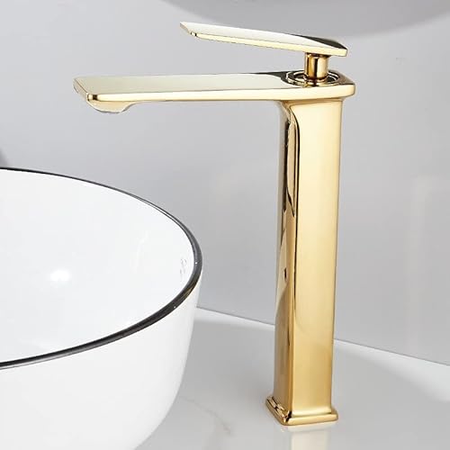 kazeRyu Mattschwarze Rose Waschbeckenarmatur For Badezimmer – Einhebelmischer, Heiß-Kalt-Mischer Hohe Waschbecken(High Gold) von KazeRyu