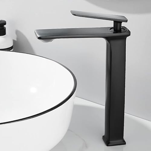 kazeRyu Mattschwarze Rose Waschbeckenarmatur For Badezimmer – Einhebelmischer, Heiß-Kalt-Mischer Hohe Waschbecken(High Matte Black) von KazeRyu