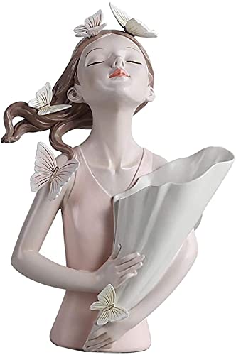 kazeRyu Moderne Vase Aus Kunstharz for Mädchen – Dekorativer Übertopf for Sukkulenten Mit Figurstatue for Den Schreibtisch Zu Hause(Pink) von KazeRyu