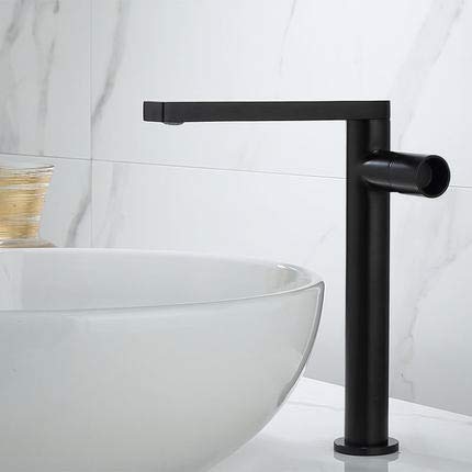 kazeRyu Modischer Waschtischhahn – Warm- Und Kaltwassermischer, Einhebelmischer, Gold/Schwarz/Weiß For Waschbecken(Black Tall) von KazeRyu