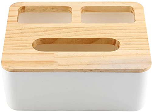 kazeRyu Multifunktionaler Taschentuchhalter Aus Holz Und Kunststoff – Dekorativer Spender for Zuhause, Büro Und Auto(3-Grid Rectangle) von KazeRyu