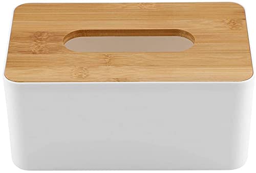 kazeRyu Multifunktionaler Taschentuchhalter Aus Holz Und Kunststoff – Dekorativer Spender for Zuhause, Büro Und Auto(Rectangle) von KazeRyu