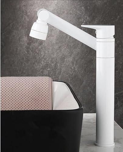 kazeRyu Multifunktions-Waschtischmischer, Weiß & Gold/Antikbronze, Warm & Kalt, Universal For Waschbecken(White Tall2) von KazeRyu