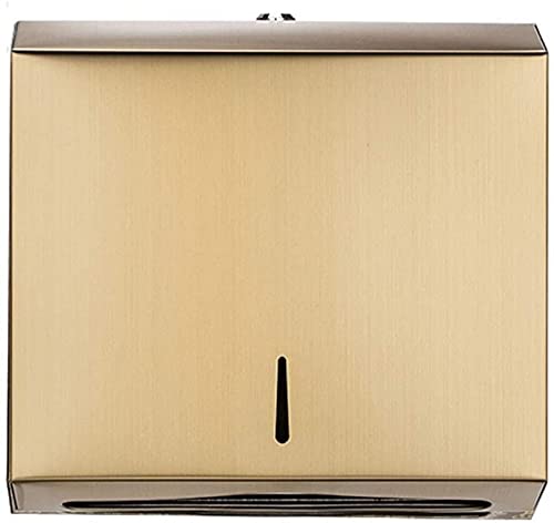 kazeRyu Papierhandtuchspender Aus Edelstahl 304 Zur Wandmontage Mit Schloss – for 200 C-Falt-Handtücher – for Bad Und Küche(Gold) von KazeRyu