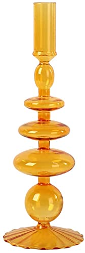 kazeRyu Retro-Kerzenhalter Aus Glas | Kegelförmiger Kerzenständer for Hochzeit, Party Und Heimdekoration(O) von KazeRyu