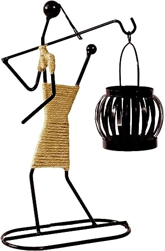 kazeRyu Retro-Kerzenhalter Aus Schwarzem Eisen – Vintage-Kerzenständer In Form Eines Kleinen Mädchens for Die Dekoration Zu Hause, for Valentinstag, Zur Hochzeit Und Zu Weihnachten(C) von KazeRyu