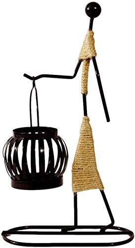 kazeRyu Retro-Kerzenständer Aus Schwarzem Eisen | Vintage-Dekoration In Form Eines Kleinen Mädchens for Zuhause, Hochzeit Und Weihnachten(A) von KazeRyu
