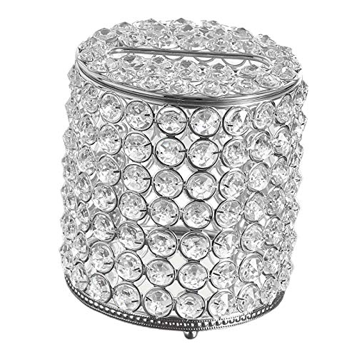 kazeRyu Runder Taschentuchhalter Aus Kristallglas – Serviettenspender Im Nordischen Stil for Wohnzimmer, Esszimmer Und Restaurants(Silver) von KazeRyu