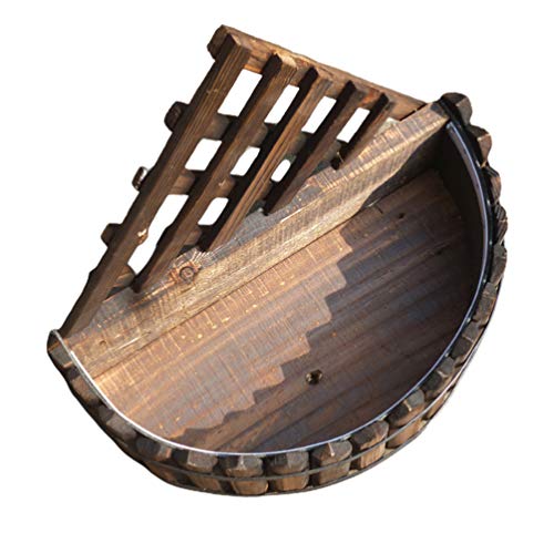 kazeRyu Rustikale Pflanzgefäße for Aufhängen Aus Holz – Sukkulenten-Wandpflanzgefäße for Balkon, Garten Und Innen-/Außendekoration von KazeRyu