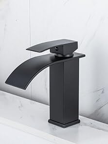 kazeRyu Schwarzer Waschtischmischer Aus Messing – Heiß Und Kalt For Waschbecken, Aufsatzwaschbecken(Short Black) von KazeRyu